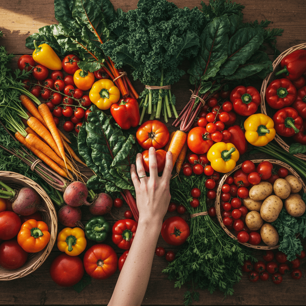 Farm-fresh vegetables at Mati Mahal